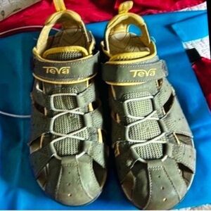 Teva Yellow and Gray Outdoor Sandals with Adjustable Fit